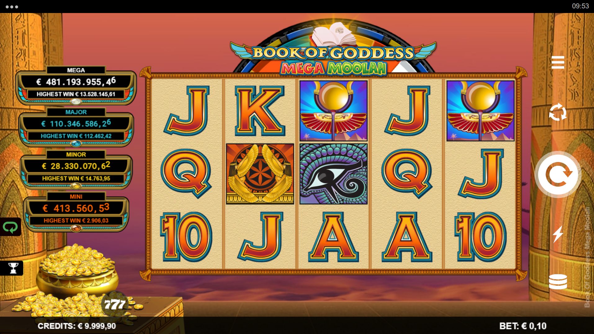 Book of Goddess Mega Moolah